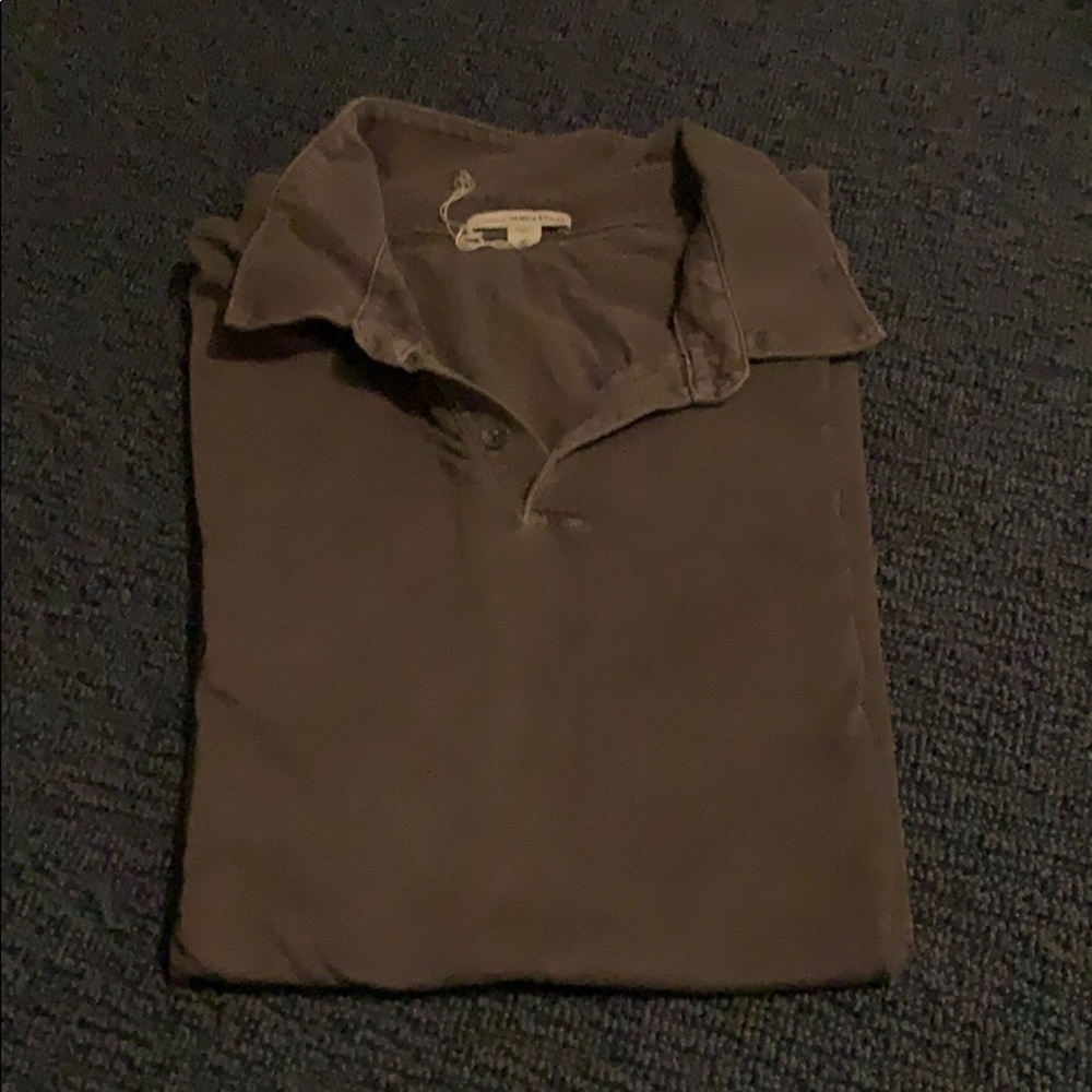 James Perse Collared Tee Shirt Greyish Blue Color
